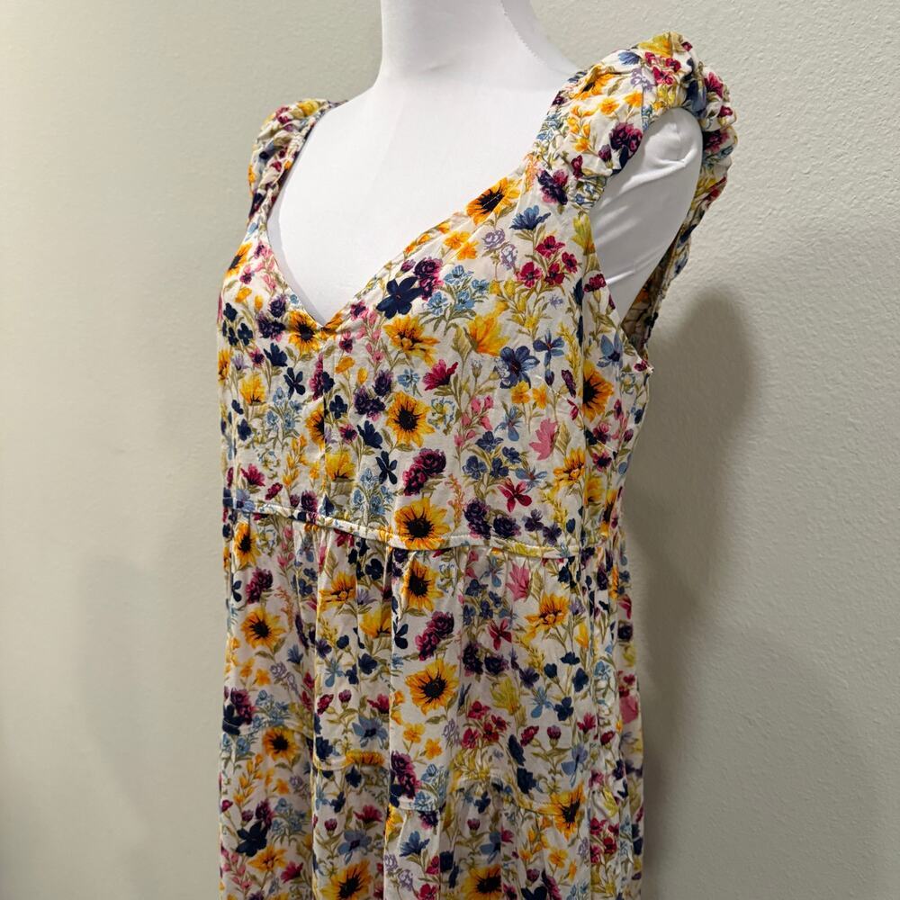 Old Navy Floral Tiered Maxi Dress Cottage Coquette Pockets Large Vacation Summer - Picture 4 of 10